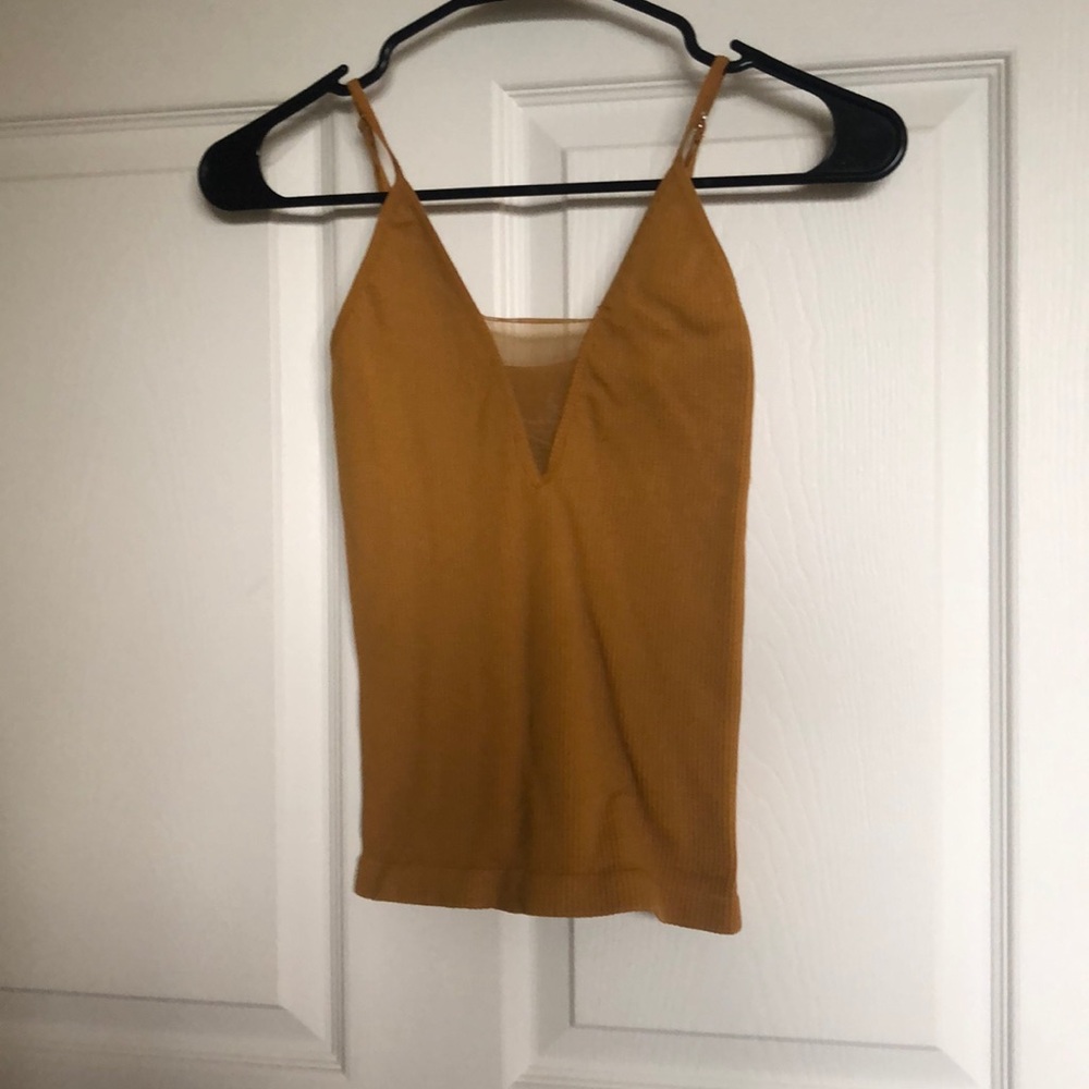 Yellow free people tank crop